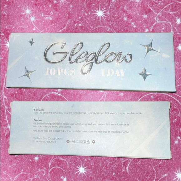 Glegow 10 Pairs Pink Contacts Lenses Brighten Dark Eyes Add Dimension and Shine - Picture 2 of 11